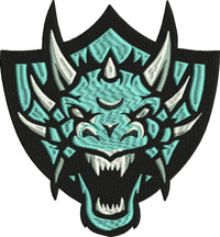 Dragon shield-dragon shield, Dragons, machine embroidery, dragon embroidery, shield