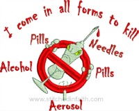 Drugs Kill-Awareness ribbons, Drug abuse, Drugs kill, machine embroidery, Awareness signs, stitchedinfaith.com