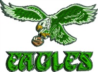 Eagles-Eagles, old logo, machine embroidery, hat embroidery, sports embroidery, football