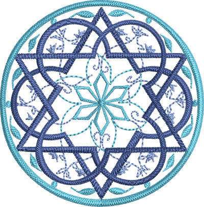 Elegant Star of David-David, Star, Judaism, religion, machine embroidery