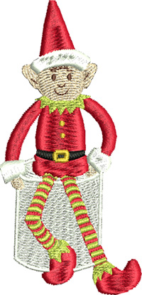 Elf on the roll-Elf, Elf on the shelf, machine embroidery, Christmas embroidery, embroidery