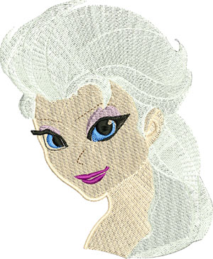 Elsa bust-Elsa, frozen, machine embroidery design, girls embroidery, princess