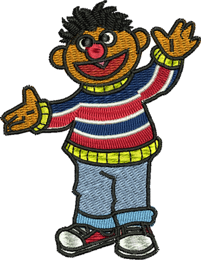 Ernie-Bert, Machine embroidery, street, sesame, Children
