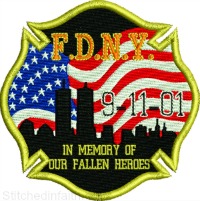 FDNY 9 11-FDNY, 9 11, Fire Department NY embroidery, machine embroidery, New York fire department, 9 11 embroidery, September 9, 2011 embroidery