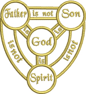 Father is not-christian sayings ,God, the Father, machine embroidery, Christian logo,Christian embroidery, Trinity