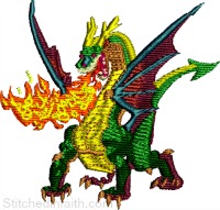 Fire Breathing Dragon-Dragon embroidery, Fire Dragon, machine embroidery, Fire Breathing dragons, embroidery, Dragons