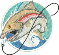 Fishing Caught ya-Fishing, machine embroidery, Fish embroidery, Fishing embroidery, embroidery