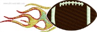 Flaming Football-Football embroidery, flaming football, machine embroidery, sports embroidery, football, stitchedinfaith.com