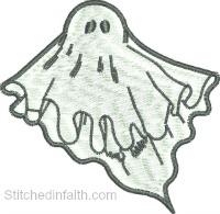 Flying Ghost-Flying Ghost machine embroidery, machine embroidery design, Halloween embroidery, Halloween machine embroidery, Holiday embroidery, Ghost embroidery, Ghost machine embroidery. Custom embroidery design
