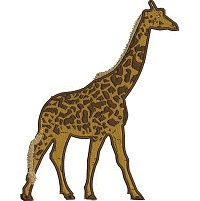 Giraffe-giraffe machine embroidery animal embroidery