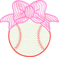 Girly Baseball-Baseball embroidery, softball embroidery, girls baseball, girls softball, ladies baseball, machine embroidery, girl sports embroidery,