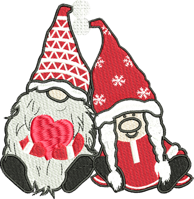 Christmas Gnomes Lovers-Stockings, embroidered, free name, Gnomes, Lovers