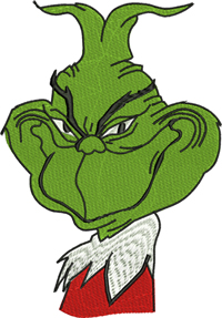 Grinch-Grinch, Christmas, embroidery, machine embroidery, Grinch embroidery