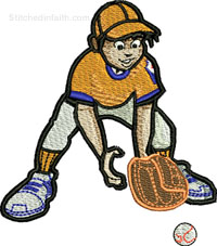 Ground Ball-Baseball embroidery, machine embroidery, boy baseball, ground ball, sports embroidery, little league embroidery, children embroidery, embroidery designs