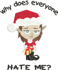 Hated elf-Elf on the shelf, Elf, machine embroidery, Christmas,holiday,Christmas embroidery