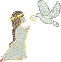 Holy Communion Girl-Holy Communion embroidery, Confirmation embroidery, religious embroidery, machine embroidery, Catholic embroidery