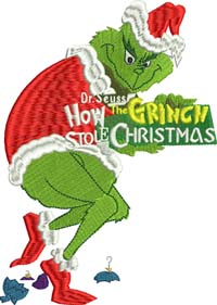 Grinch stole Christmas-Grinch, stole Christmas, machine embroidery, Christmas, embroidery