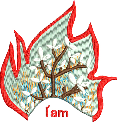 I AM-I am, Christian, Jesus, nails, machine embroidery