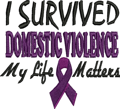 I survived-Domestic,violence,survived,awareness,ribbons,machine embroidery