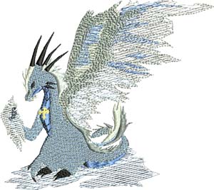 Ice Dragon-Ice Dragon, Dragons, Dragon embroidery, machine embroidery