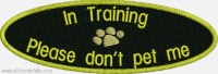 In Training Dog-Training dog, machine embroidery, In training dog, Dog patch, training dogs, assistance dogs, dog embroidery