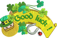 Irish Good Luck-Irish good luck, good luck Irish, Ireland, St. Patricks Day, Luck of the Irish, machine embroidery, Lucky, embroidery