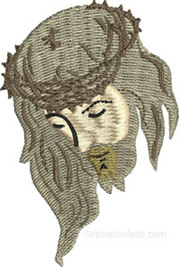 Jesus Face-Jesus embroidery, Jesuss face, Jesus crown of thorns, Christian embroidery, machine embroidery