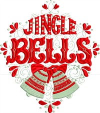 Jingle Bells-Jingle Bells embroidery Jingle bells Christmas bells Christmas embroidery machine embroidery stitchedinfaith.com