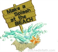 Make a Splash-Beach embroidery, summer embroidery, water embroider, summer fun embroidery, machine embroidery, 