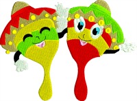 Maracas-Maracas mexico musical instruments mexican musical stitchedinfaith.com machine embroidery embroidery