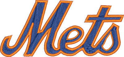 Mets-Mets, NY, baseball, machine embroidery
