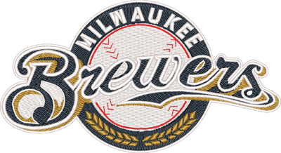 Milwaukee Brewers-Milwaukee, brewers, baseball, sports, machine embroidery