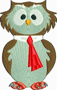 Mr. Owl-Owl machine embroidery Mr. Owl owls embroidery Owls