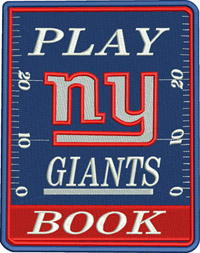 NY play book-NY, play book, machine embroidery, New York, football, giants,embroidery