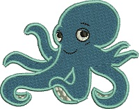 Octopus-Octopus machine embroidery octopus embroidery marine life stitchedinfaith.com sea life