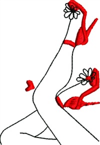 Love Those Red Shoes-Red shoes machine embroidery shoes sexy sexy shoes 