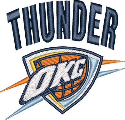 Oklahoma Thunder-Oklahoma, Thunder, basketball, sports, machine embroidery