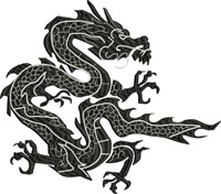 Oriental Dragon-Dragon, Oriental dragon, machine embroidery, Oriental