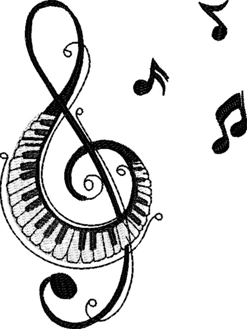 Music Piano Treble Clef and Notes