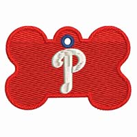 Phillies dog tag-dog tags, dog tag embroidery, baseball dog tag. phillies dog tag. sports dog tag. machine embroidery