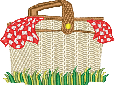 Picnic Basket-Picnic Basket, Picnic, Baskets, machine embroidery