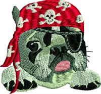 Pirate Pup-Pirate, Dogs, Pirate embroidery, machine embroidery, pirates, animal pirates