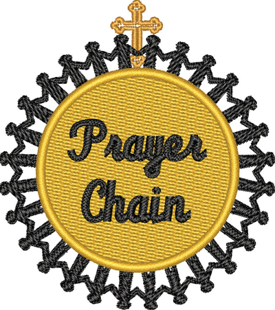 Prayer Chain-Prayer Chain, Prayer, Praying, chain, machine embroidery, Christian, Religion