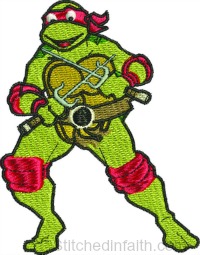 Raphael-Raphael, ninja, turtles, machine embroidery, embroidery designs