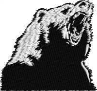Roaring Bear-Machine embroidery bears bear roaring bear animals embroidery stitchedinfaith.com