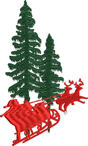 Santas ride-Santa, Sleigh ride, Christmas, Holiday embroidery, machine embroidery, Santa Clause, Santa Christmas