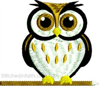 School Owl-Owl, Owl embroidery, school owls, machine embroidery, animal embroidery, Owls