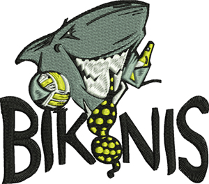 Shark Bikinis-Bikini, Shark, summer, beach, bathing suit, machine embroidery, fun embroidery