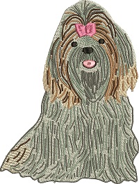 Shih Tzu Dog-shih tzu dog machine embroidery animals pets