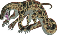 Snake Dragon-Snake, Dragon, machine embaroidery, snake embroidery, dragon embroidery